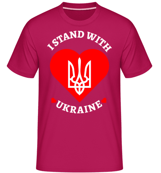 Aperçu: I Stand With Ukraine -  T-Shirt Shirtinator homme - Magenta - Devant
