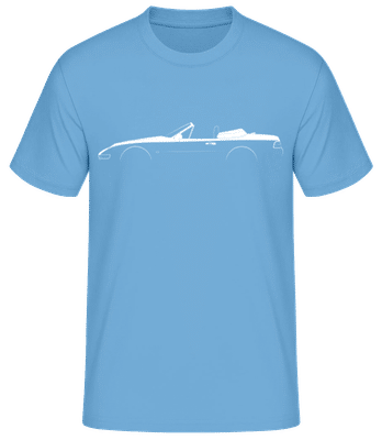 'Porsche 968 Cabriolet' Silhouette - T-shirt standard Homme - Bleu clair - Devant