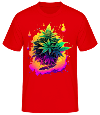 Rainbow Cannabis Flowers - Camiseta básica para hombre - Rojo - delante