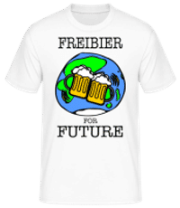 Freibier For Future - Männer Basic T-Shirt - Weiß - Vorne