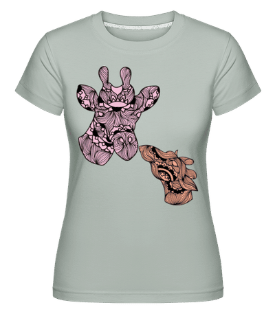 Mère Girafe Avec Enfant -  T-shirt Shirtinator femme - Menthe verte - Devant