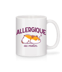 Allergique Au Matin - Mug en céramique blanc - Blanc - Devant