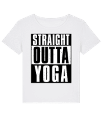 Straight Outta Yoga - Frauen Bio T-Shirt Stanley Stella 2.0 - Weiß - Vorne