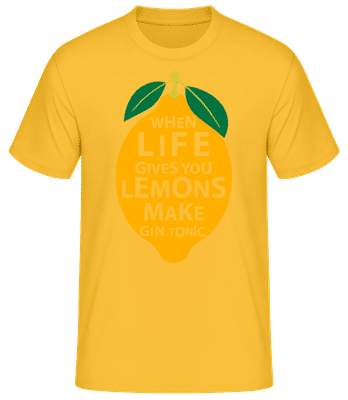 When Life Gives You Lemons - Männer Basic T-Shirt - Goldgelb - Vorne