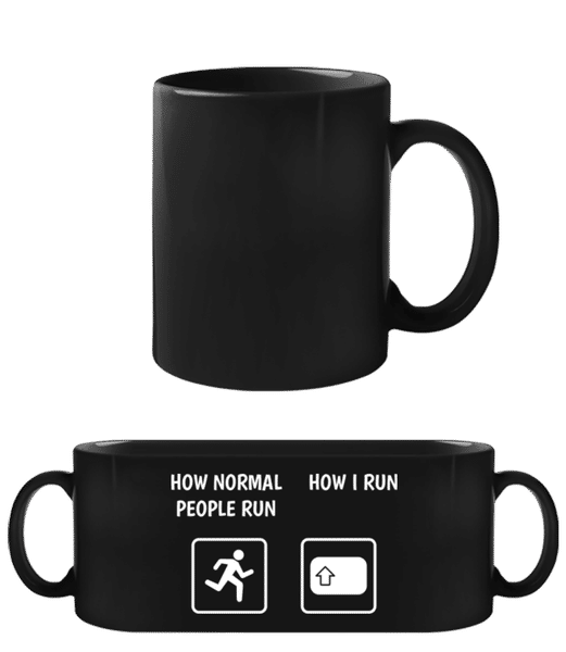 Aperçu: How I Run - Tasse Noire - Noir - Devant