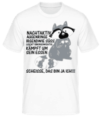 Nachtaktiver Waschbär - Männer Basic T-Shirt - Weiß - Vorne