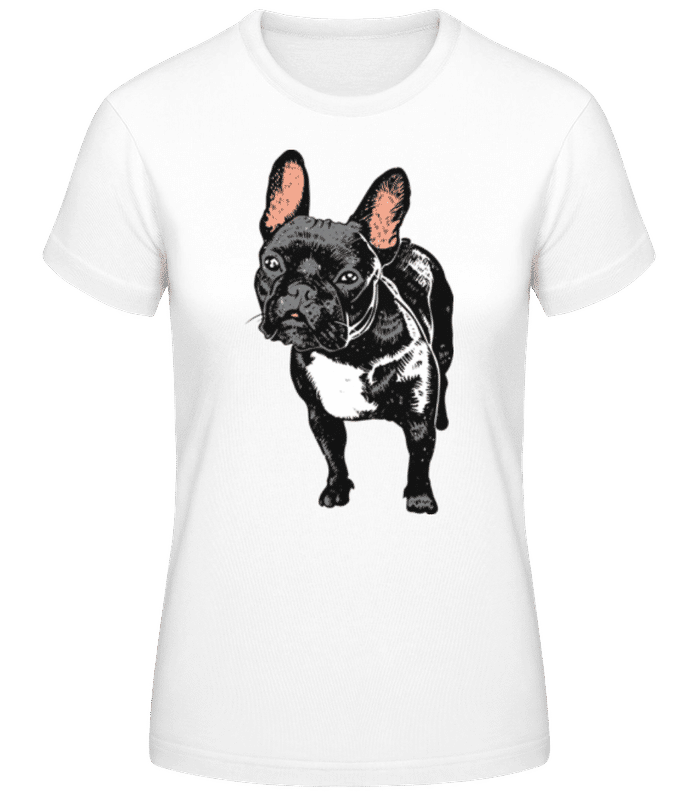 Vista previa: Frenchie - Camiseta básica de mujer - Blanco - delante