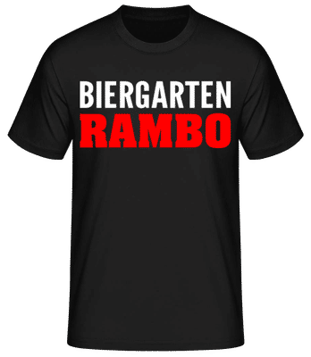 Biergarten Rambo - Männer Basic T-Shirt - Schwarz - Vorne