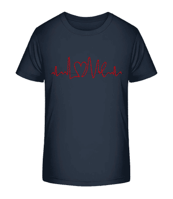 Fréquence Cardiaque - T-shirt bio Enfant Stanley Stella 2.0 - Bleu marine - Devant