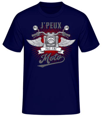 J'peux Pas J'ai Moto - T-shirt standard Homme - Bleu marine - Devant