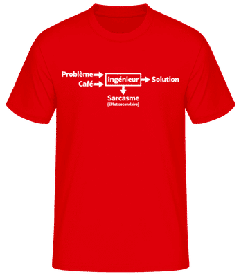Ingénieur White - T-shirt standard Homme - Rouge - Devant