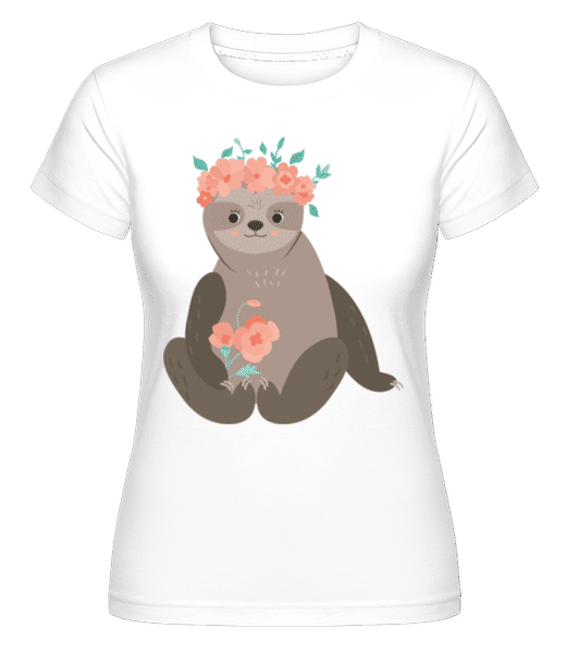 Aperçu: Indolence Avec Des Fleurs -  T-shirt Shirtinator femme - Blanc - Devant