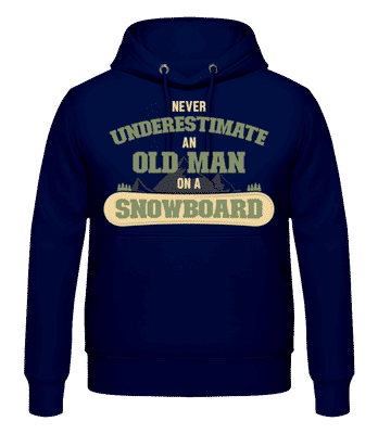 Never Underestimate An Old Man - Sweat à capuche Homme - Bleu marine - Devant