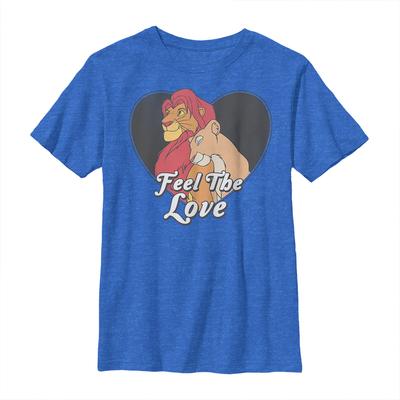 Disney Classics - Der König der Löwen - Simba & Nala Feel The Love - Valentinstag - Kinder T-Shirt - Royalblau meliert - Vorne