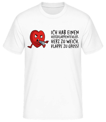 Herzklappenfehler - Männer Basic T-Shirt - Weiß - Vorne