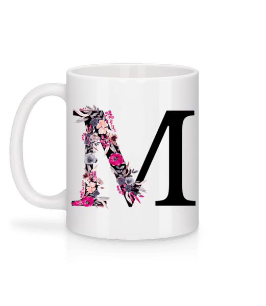 Aperçu: Fleurs Initiale M - Mug en céramique blanc - Blanc - Derrière