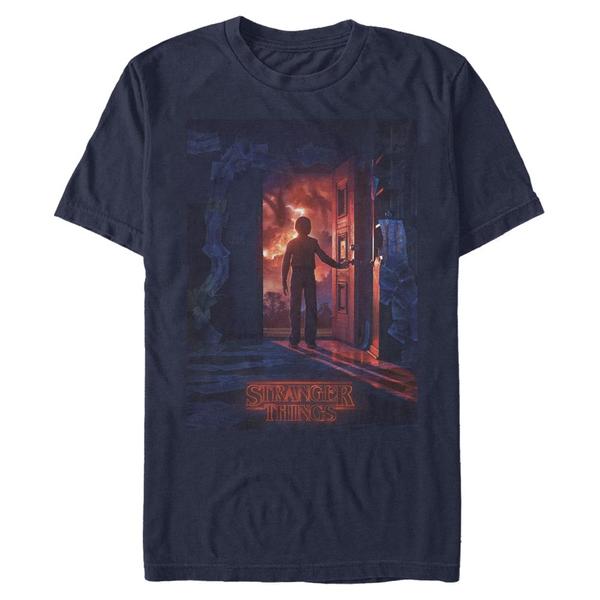 Aperçu: Netflix - Stranger Things - Will Open Door Poster - Homme T-shirt - Bleu marine - Devant