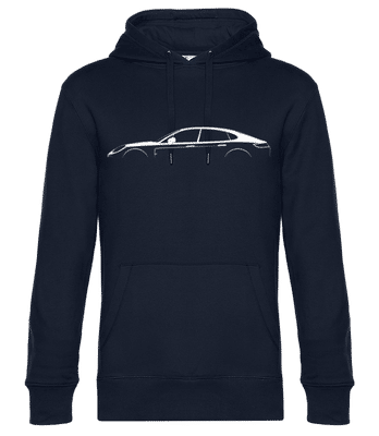 'Porsche Panamera S 971' Silhouette - Sweat à capuche premium Unisexe - Bleu marine - Devant