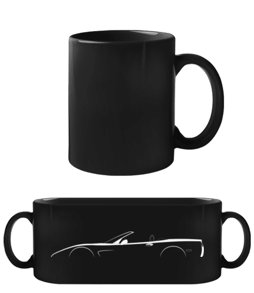 Aperçu: 'Corvette C5 Convertible' Silhouette - Tasse Noire - Noir - Devant