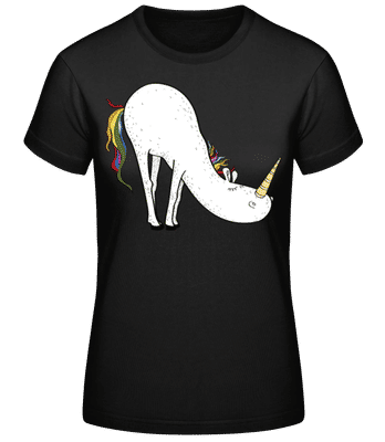 Licorne De Yoga Bücke - T-shirt standard Femme - Noir - Devant