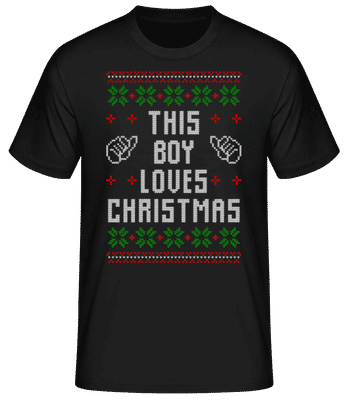 This Boy Loves Christmas - Camiseta básica para hombre - Negro - delante