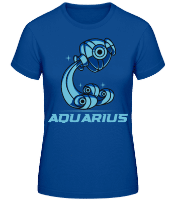 Mecha Robotic Zodiac Sign Aquarius - Women's Basic T-Shirt - Royal blue - Front