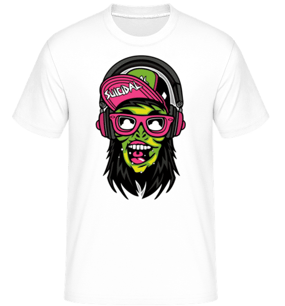 Aperçu: Zombie Headphone -  T-Shirt Shirtinator homme - Blanc - Devant