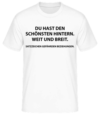 Satzzeichen Gefährden Beziehungen - Männer Basic T-Shirt - Weiß - Vorne
