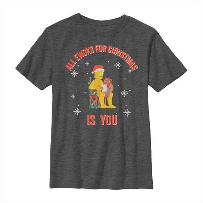 Star Wars - C-3PO Ewoks for Christmas - Christmas - Kids T-Shirt - Heather anthracite - Front