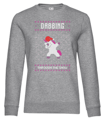 Dabbing Unicorn - Sweat-shirt standard pour femme - Gris chiné - Devant
