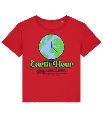 Earth Hour - T-shirt bio Femme Stanley Stella 2.0 - Rouge - Devant