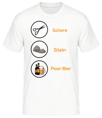 Schere Stein Paar Bier Buttons · Männer T-Shirt B&C
