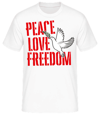 Peace, Love, Freedom - T-shirt standard Homme - Blanc - Devant