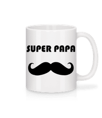 Super Papa Mustache · Mug en céramique blanc