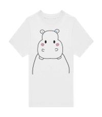 Hippopotame Mignon - T-shirt homme B&C - Blanc - Devant