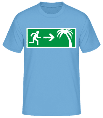 Emergency Exit Holidays - Camiseta básica para hombre - Azul claro - delante