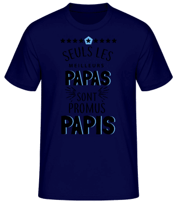 Les Meilleurs Papas Sont Papi Bleu - T-shirt standard Homme - Bleu marine - Devant