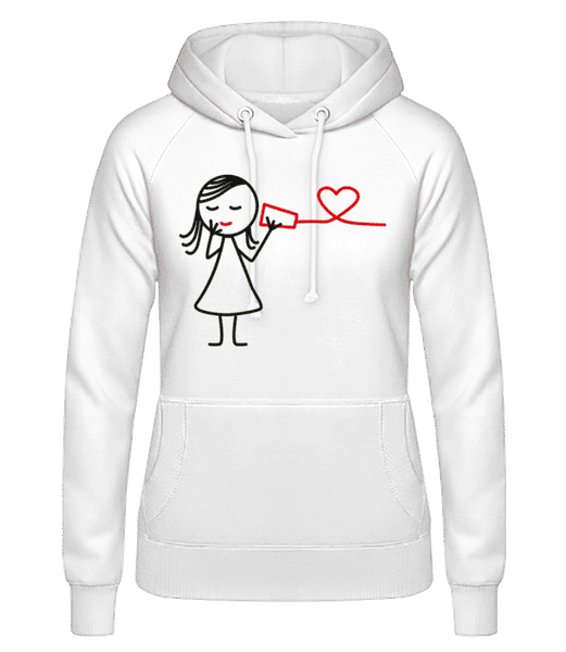 Aperçu: Ligne téléphonique femme - Sweat à capuche Femme - Blanc - Devant