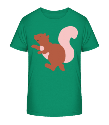 Kids Comic - Squirrel - Kid's Organic T-Shirt Stanley Stella 2.0 - Green - Front