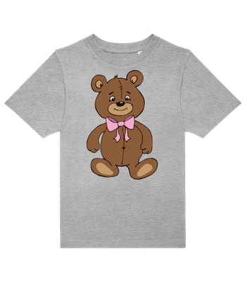 Teddy Bear With Bow - Kids B&C T-Shirt - Heather grey - Front