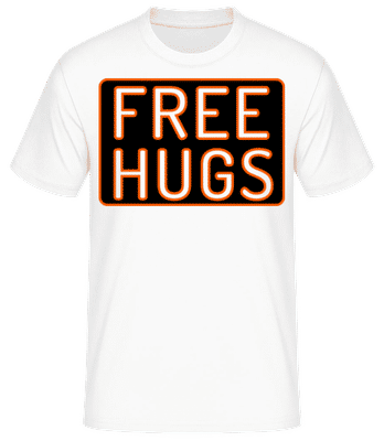 Free Hugs Braun - T-shirt standard Homme - Blanc - Devant