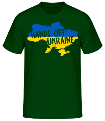 Hands Off Ukraine - Pánské basic tričko - Bottle green - Napřed