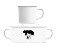 Papa Bear - Taza de metal esmaltada - Blanco - delante