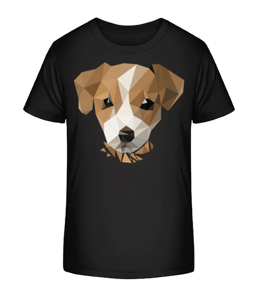 Preview: Polygon Dog - Kid's Organic T-Shirt Stanley Stella 2.0 - Black - Front