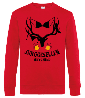 Junggesellenabschied BH-Hirsch - Männer Standard Pullover - Rot - Vorne