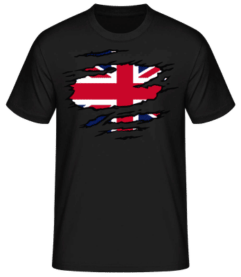 Ripped Flag United Kingdom - Men's Basic T-Shirt - Black - Front