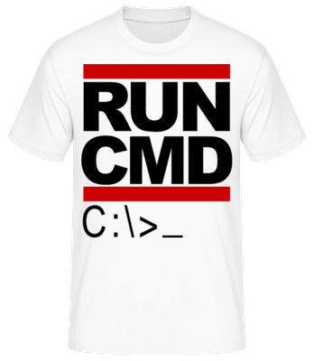 Run CMD - Männer Basic T-Shirt - Weiß - Vorne