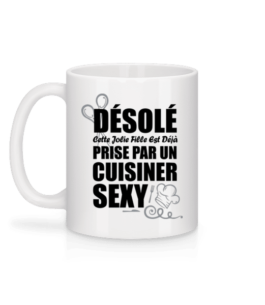 Aperçu: Cuisinier Sexy - Mug en céramique blanc - Blanc - Derrière