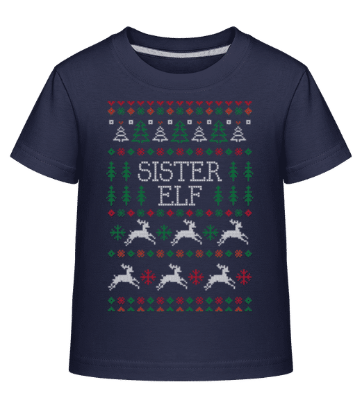 Aperçu: Sister Elf - T-shirt shirtinator Enfant - Bleu marine - Devant