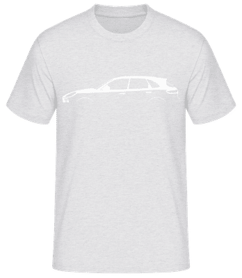 'Porsche Cayenne S 9YA' Silhouette - Männer Basic T-Shirt - Grau meliert - Vorne